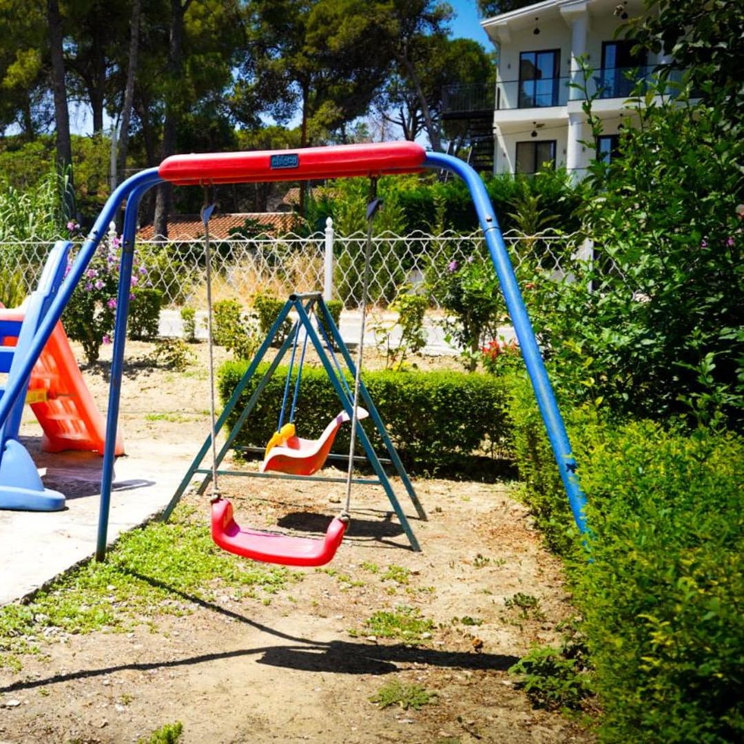 Swings in the garden playground