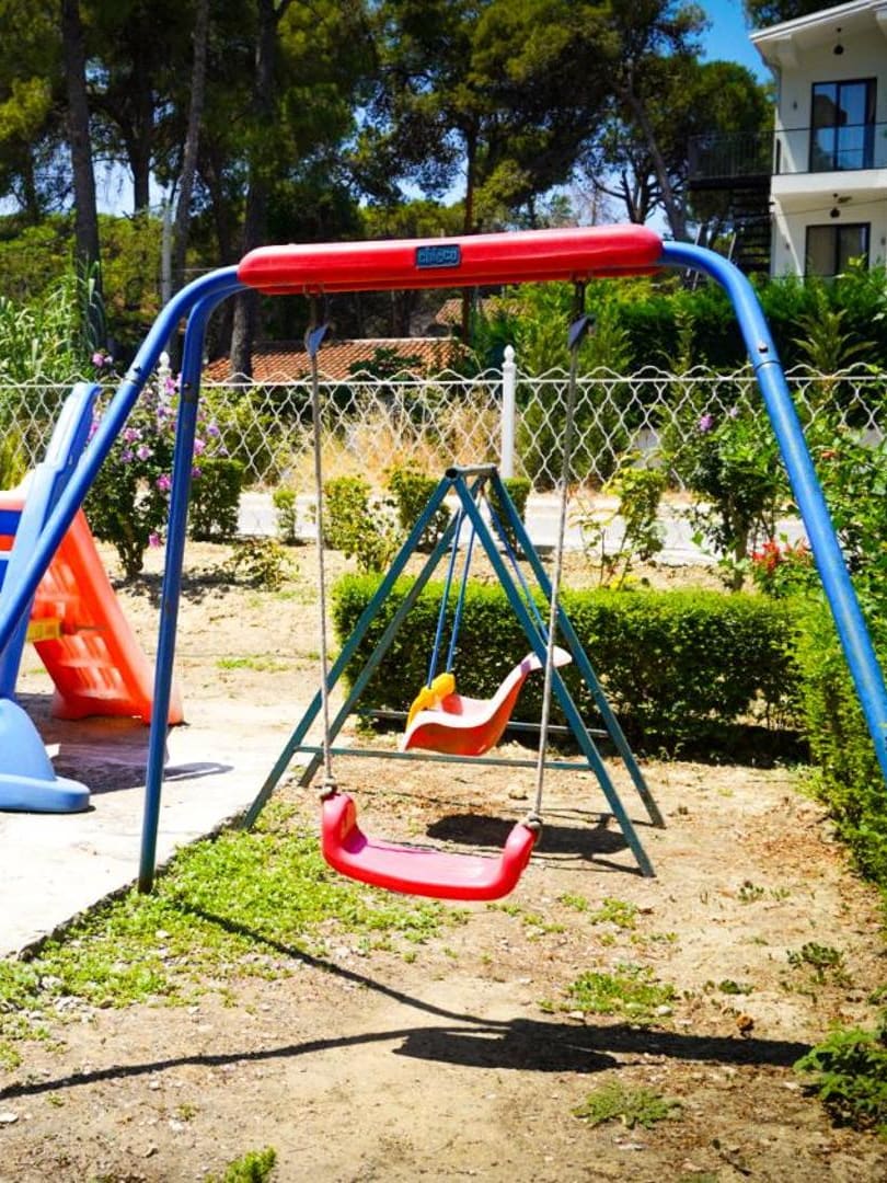 Swings in the garden playground